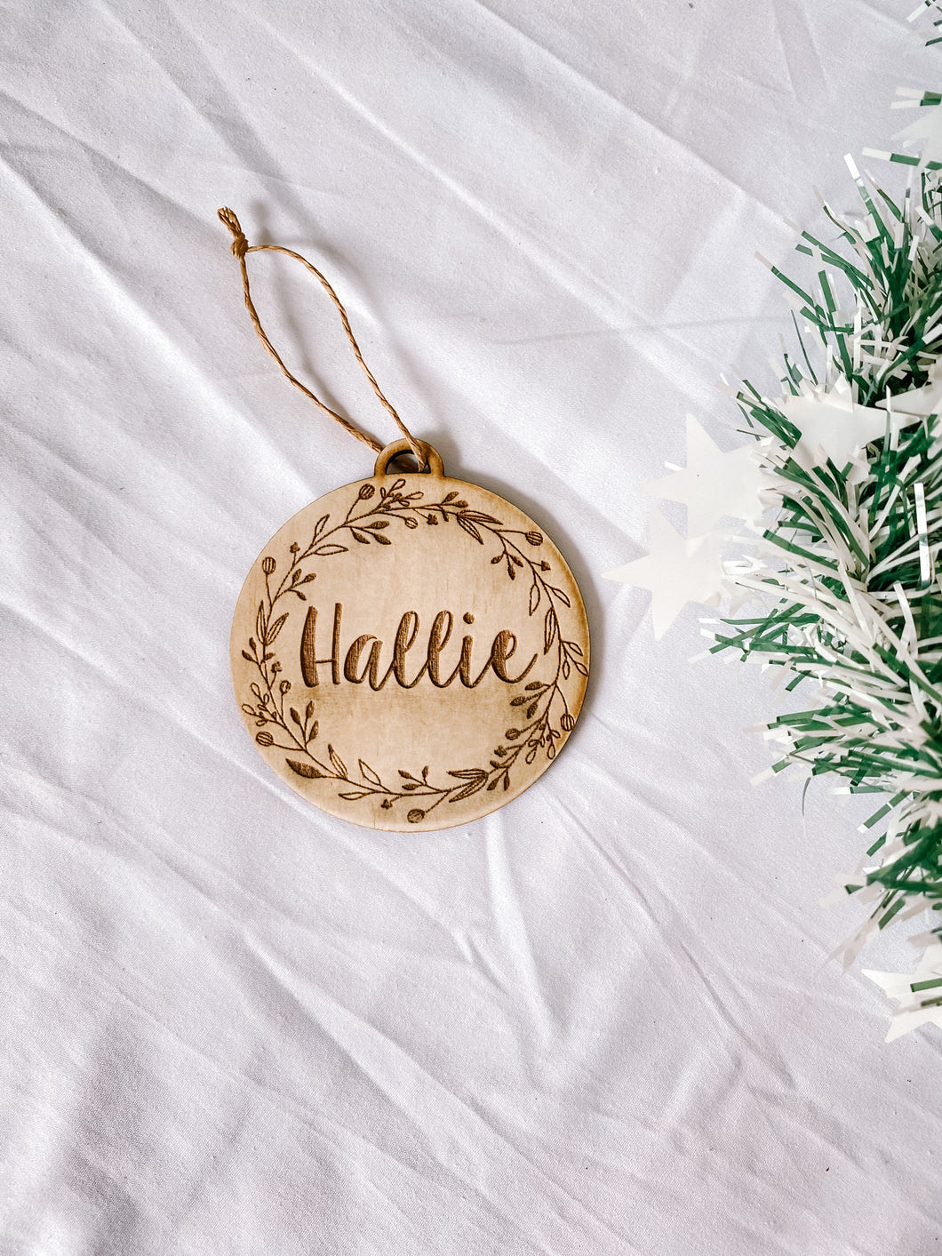 Wooden name Christmas Baubles