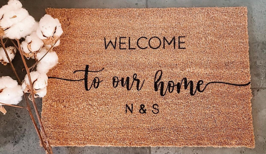 Welcome to our home initials